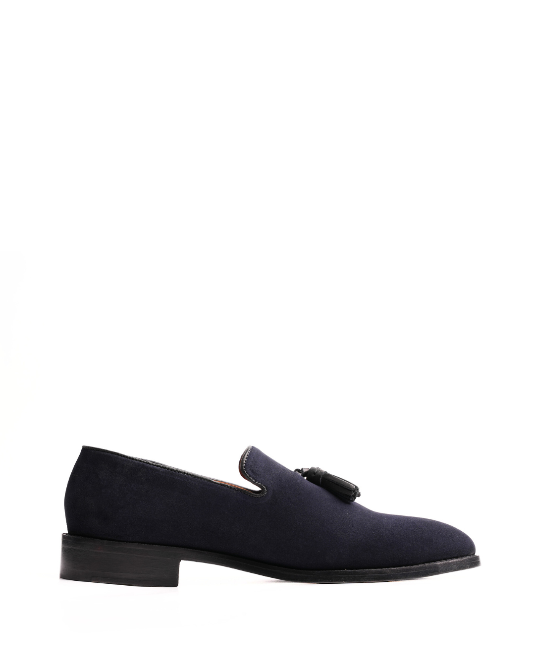 Genuine Lux Suede Tassel Loafer – Navy Blue